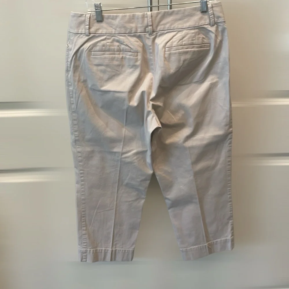 Loft Julie Cropped Pants Khaki 10